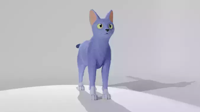 Animation ready fully rigged cat 