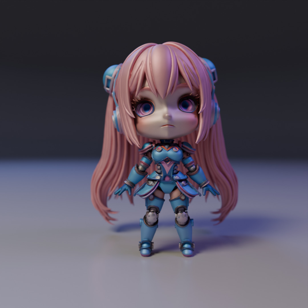 android chibi 3D print model_15