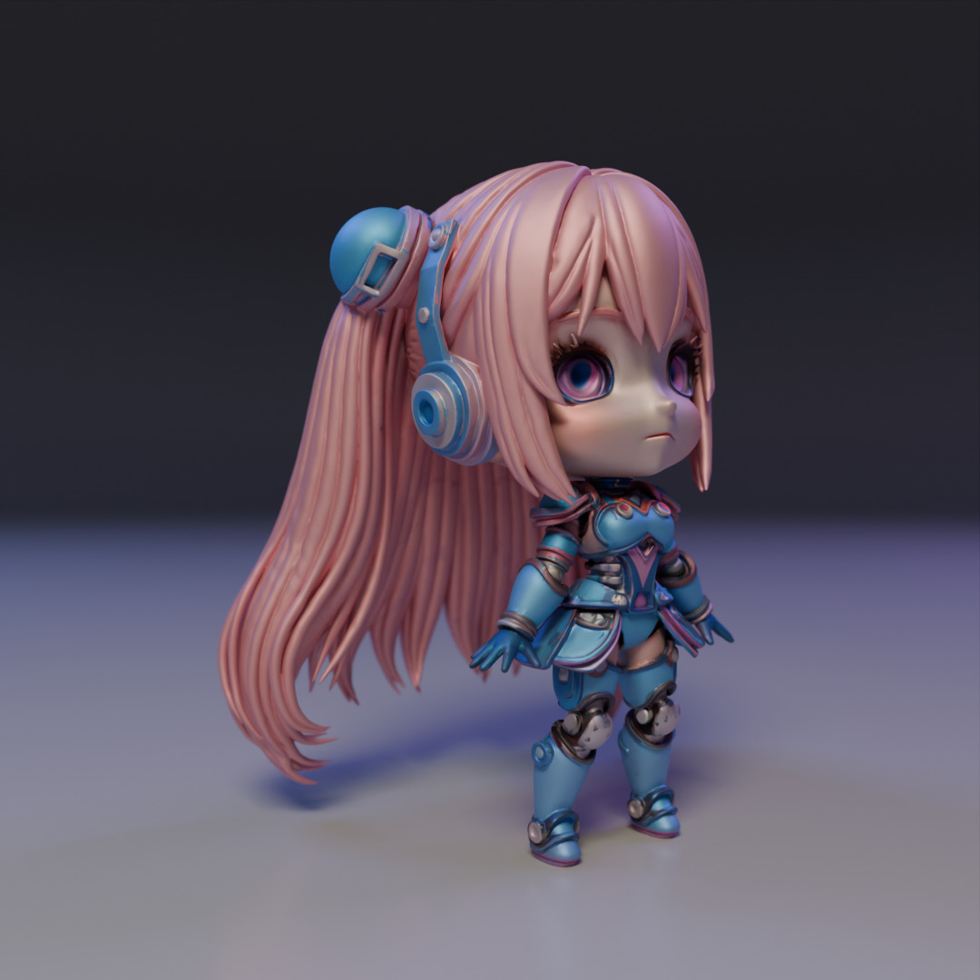 android chibi 3D print model_7