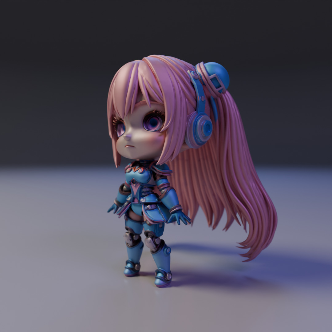 android chibi 3D print model_9
