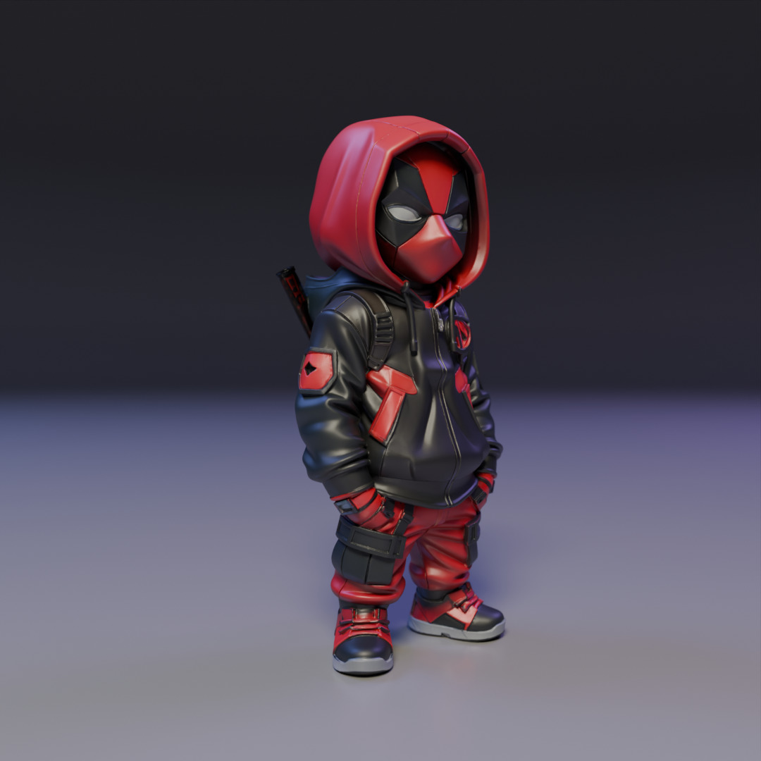 Deadpool chibi 3D print model_7