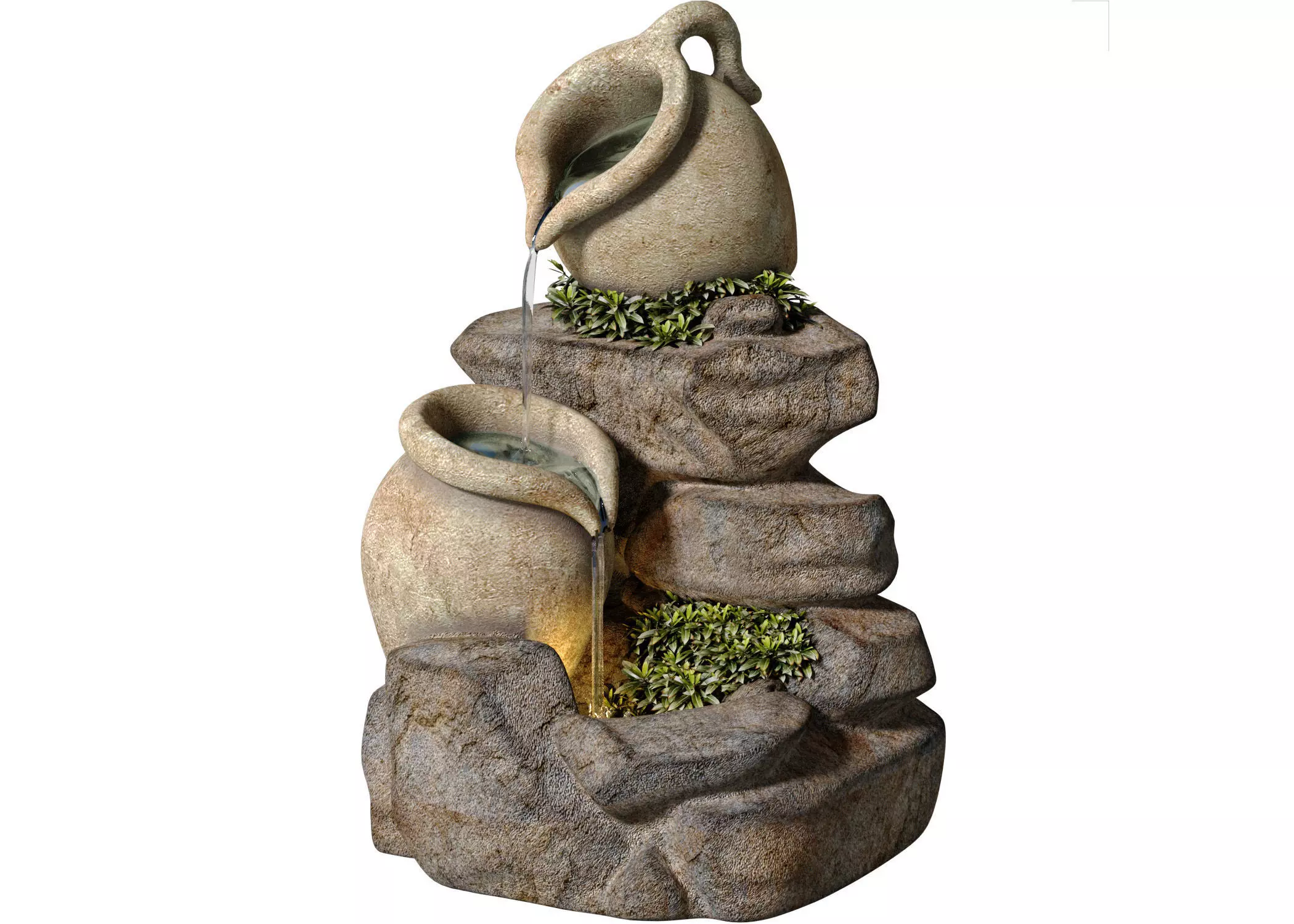 Decorative Outdoor Rock Stone Sculptures Fountain For Garden  3D model_0