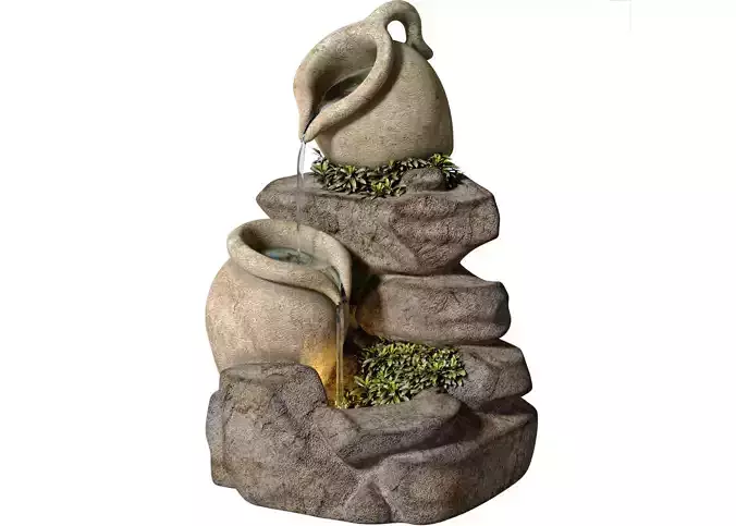 Decorative Outdoor Rock Stone Sculptures Fountain For Garden  3D model