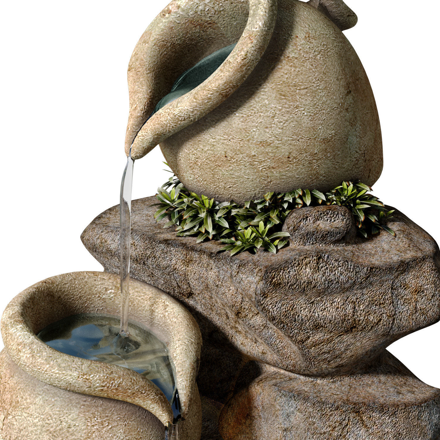 Decorative Outdoor Rock Stone Sculptures Fountain For Garden  3D model_3
