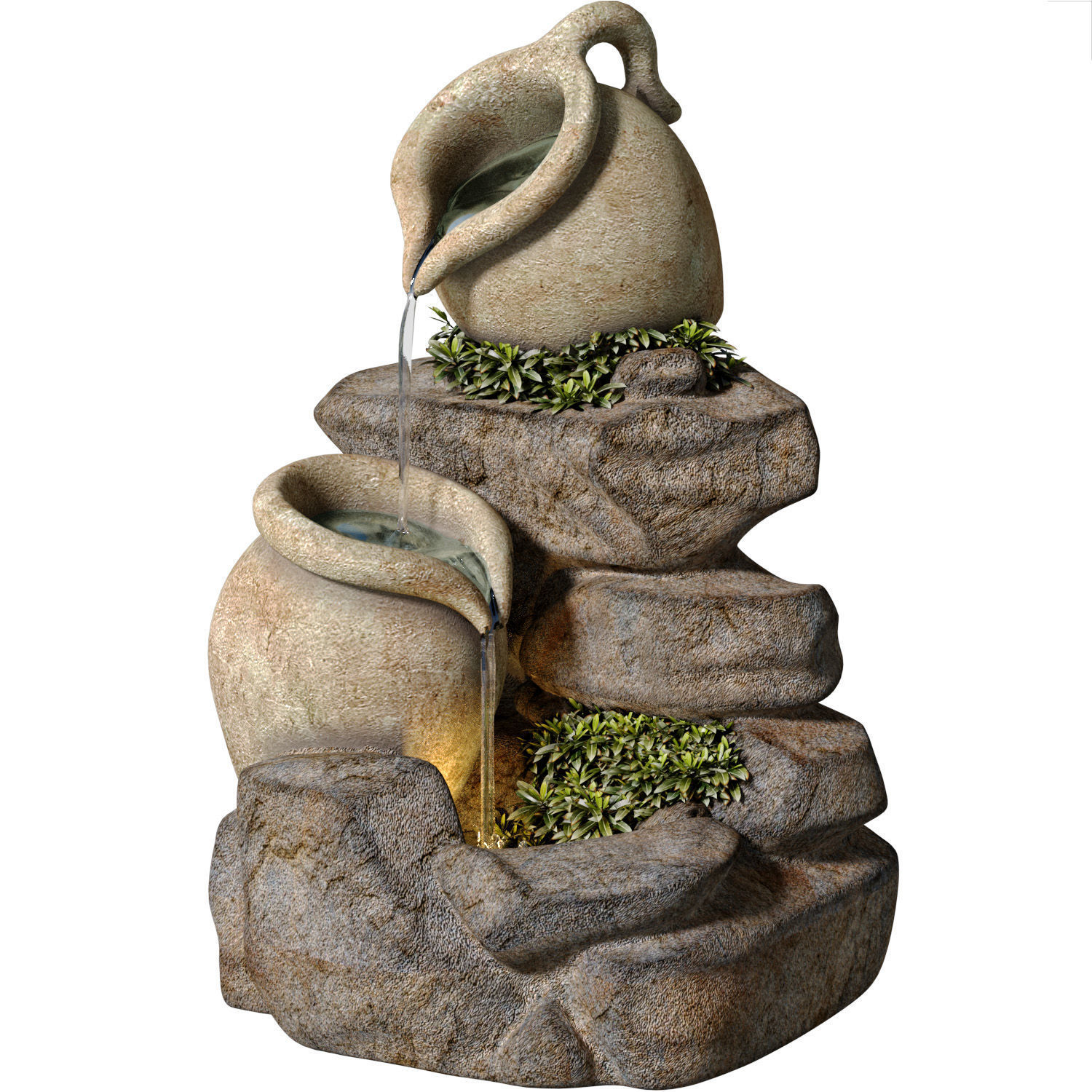 Decorative Outdoor Rock Stone Sculptures Fountain For Garden  3D model_1