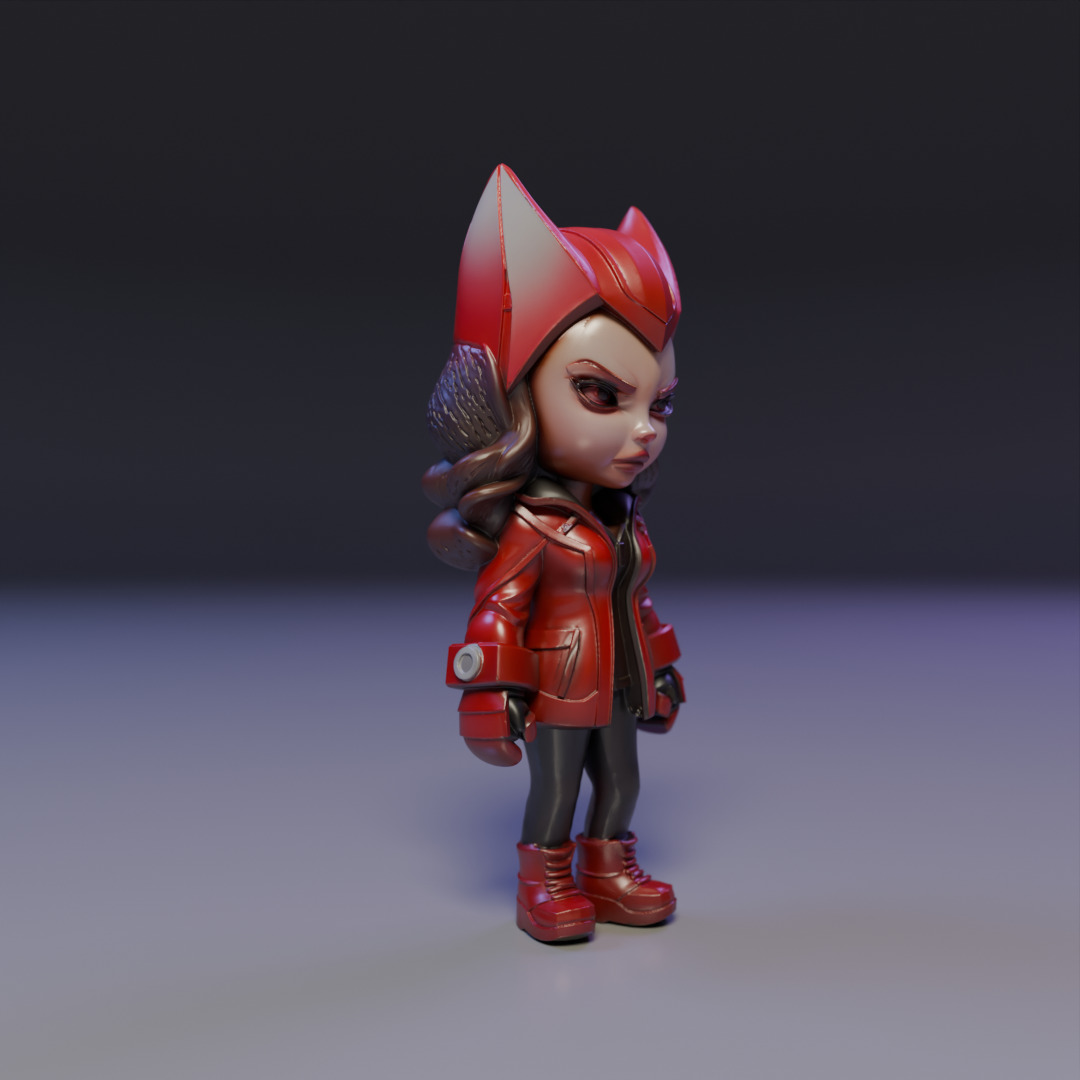 Scarlet Witch chibi 3D print model_7