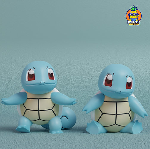 Pokemon - Squirtle with 2 poses 3D print model