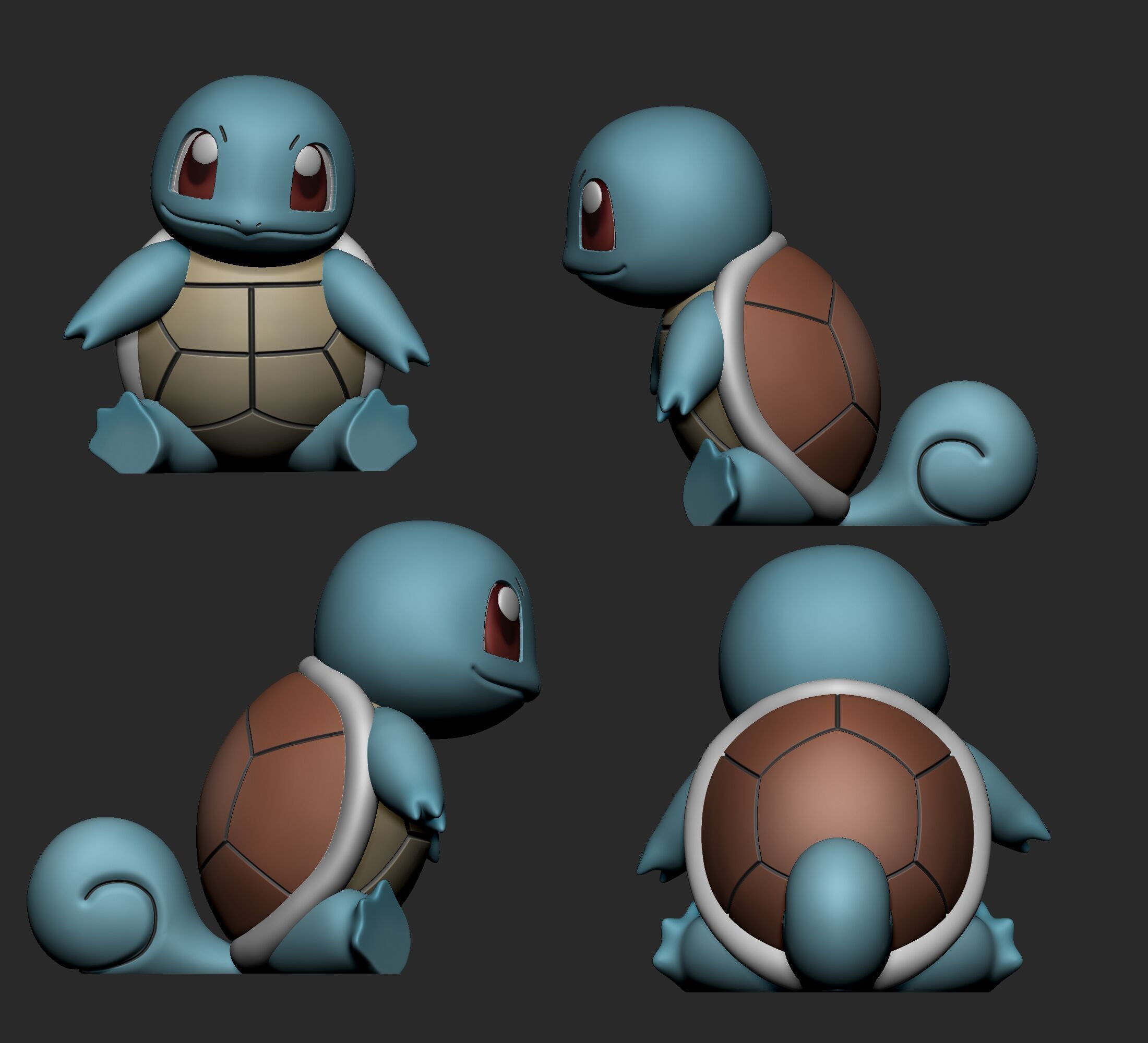Pokemon - Squirtle with 2 poses 3D print model_8