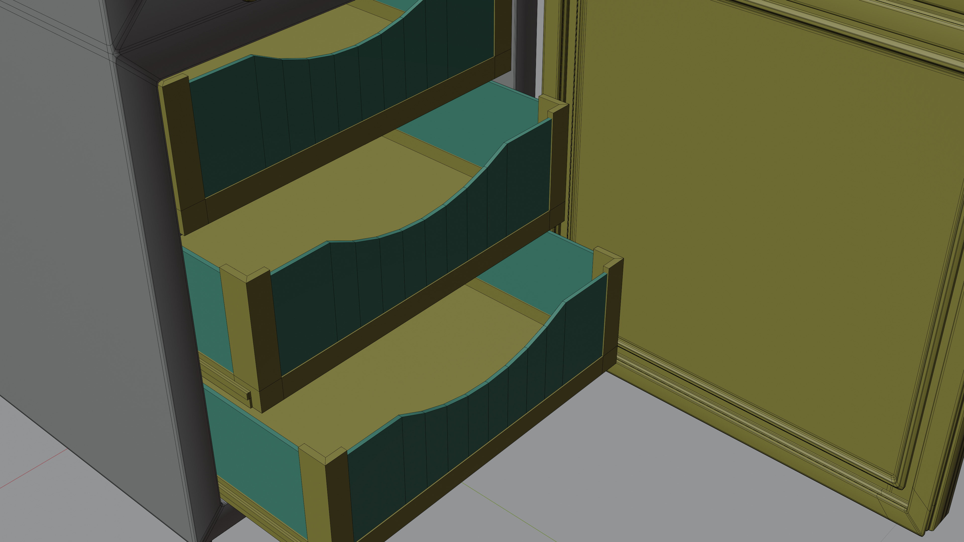 Refrigerator With Freezer Low-poly 3D model_13