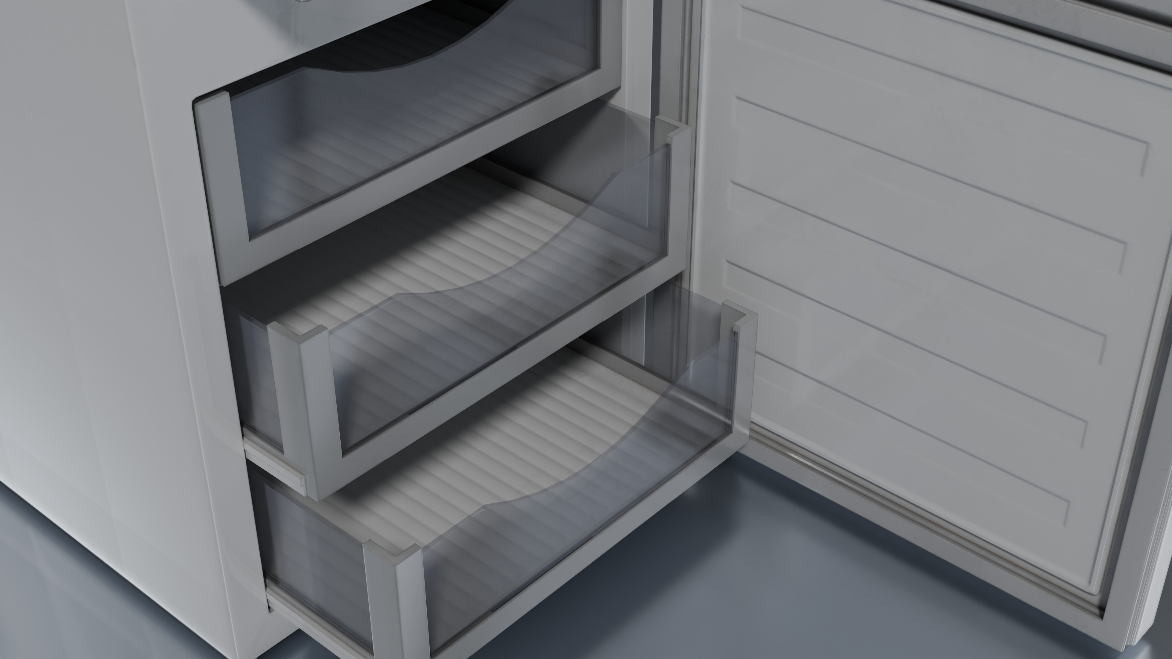 Refrigerator With Freezer Low-poly 3D model_7