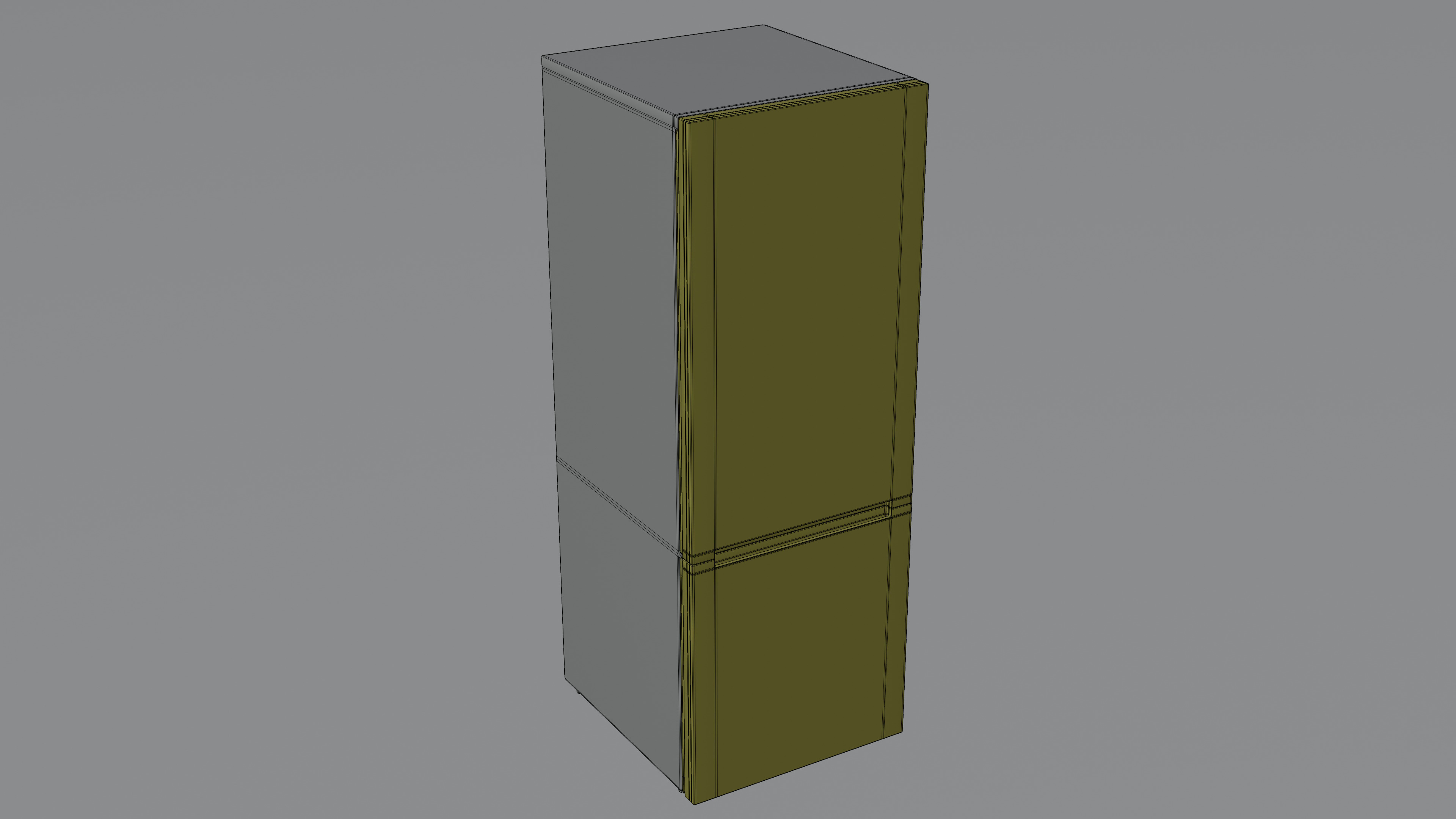 Refrigerator With Freezer Low-poly 3D model_9