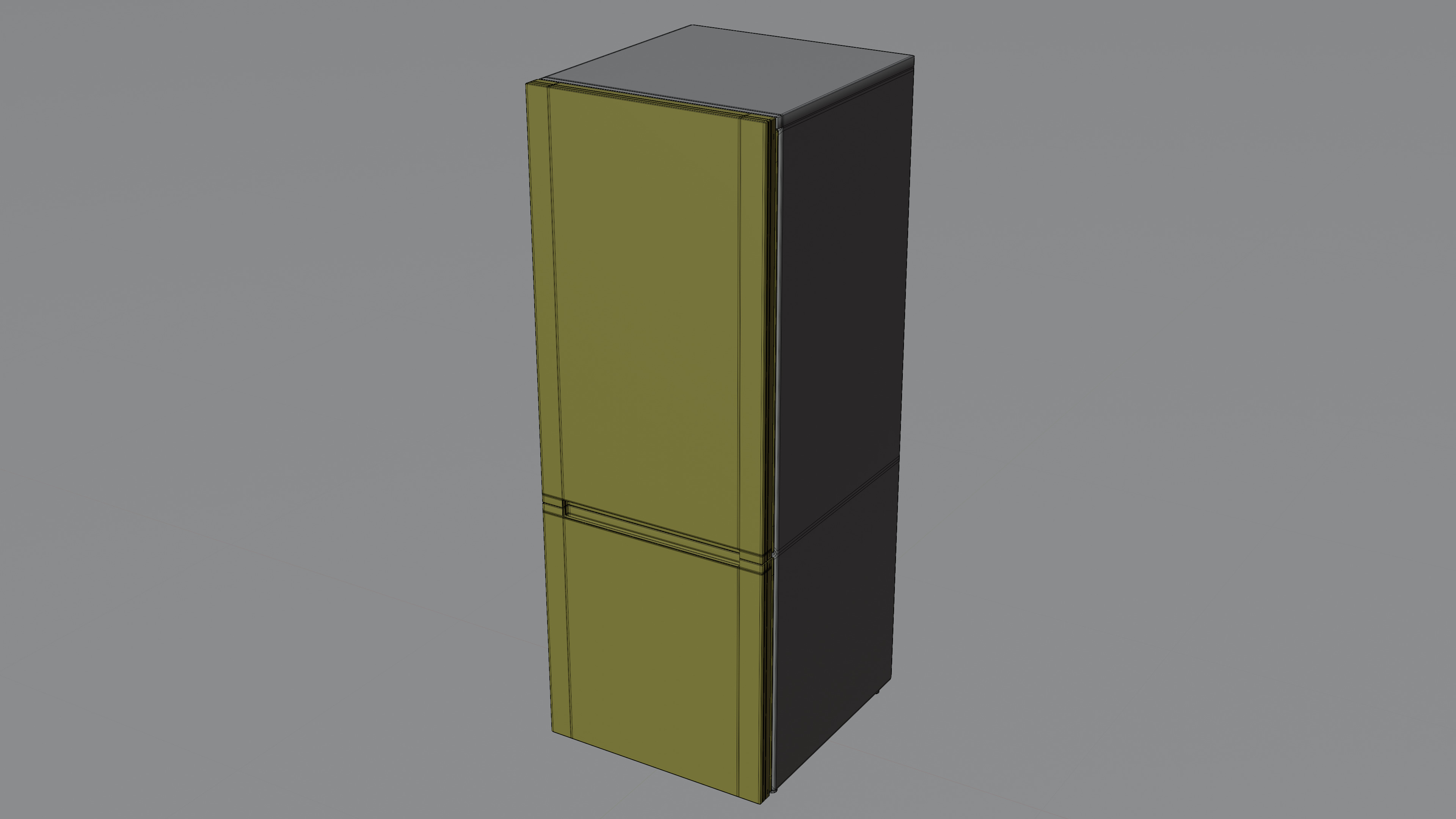 Refrigerator With Freezer Low-poly 3D model_10