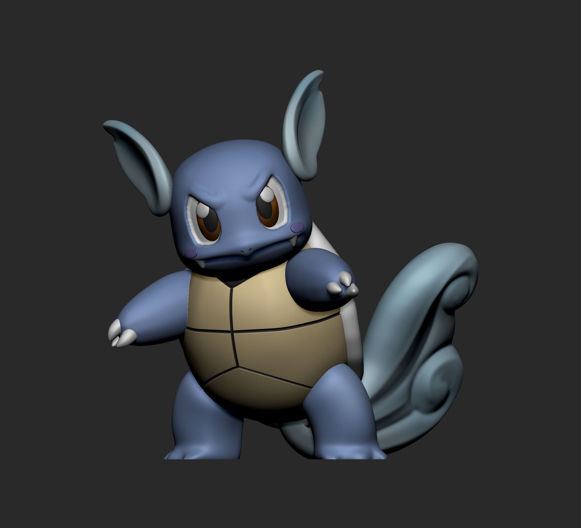 Pokemon - Squirtle Wartortle and Blastoise with 2 poses 3D print model_7