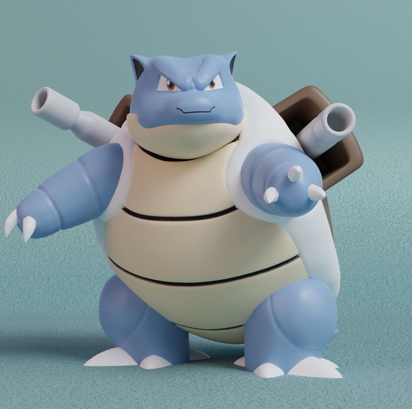 Pokemon - Squirtle Wartortle and Blastoise with 2 poses 3D print model_14