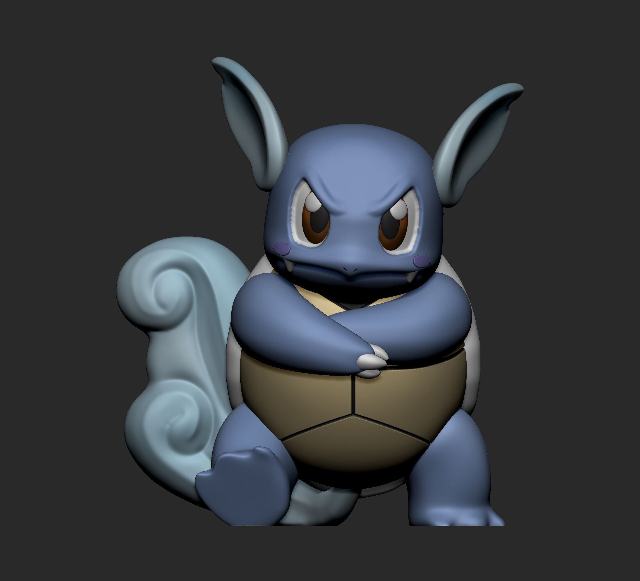 Pokemon - Squirtle Wartortle and Blastoise with 2 poses 3D print model_10