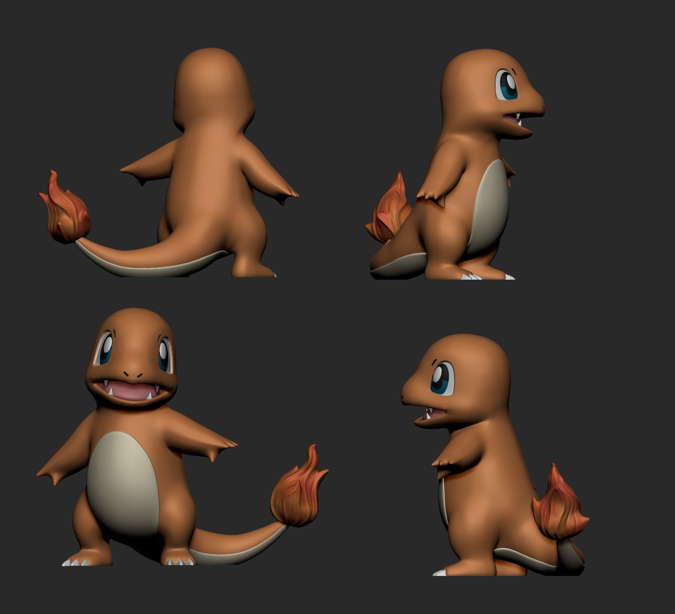 Pokemon - Charmander  with 2 poses 3D print model_8