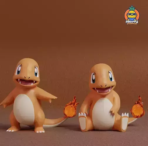 Pokemon - Charmander  with 2 poses 3D print model