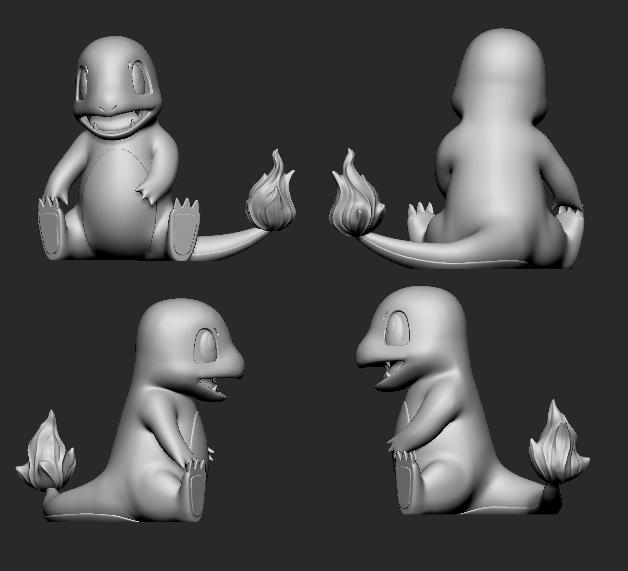 Pokemon - Charmander  with 2 poses 3D print model_3