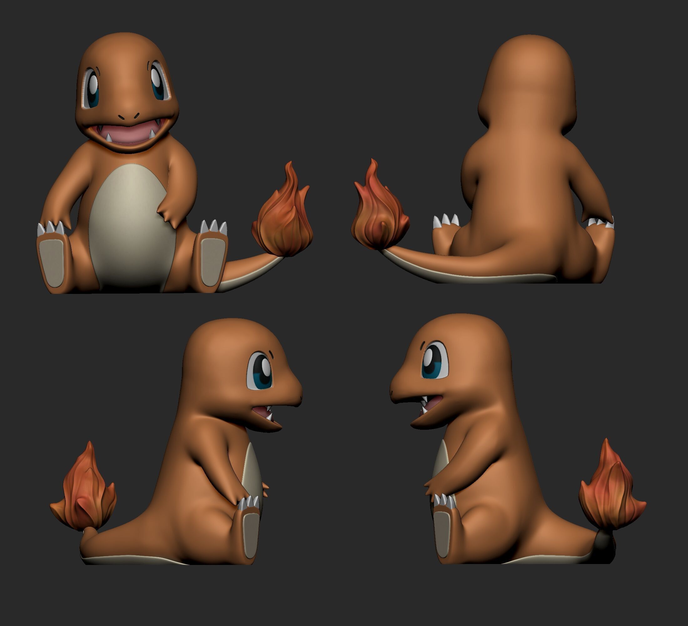 Pokemon - Charmander  with 2 poses 3D print model_4