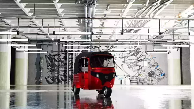 Realistic Tuk Tuk Auto Rickshaw 3D Model  Bajaj  Three Wheel