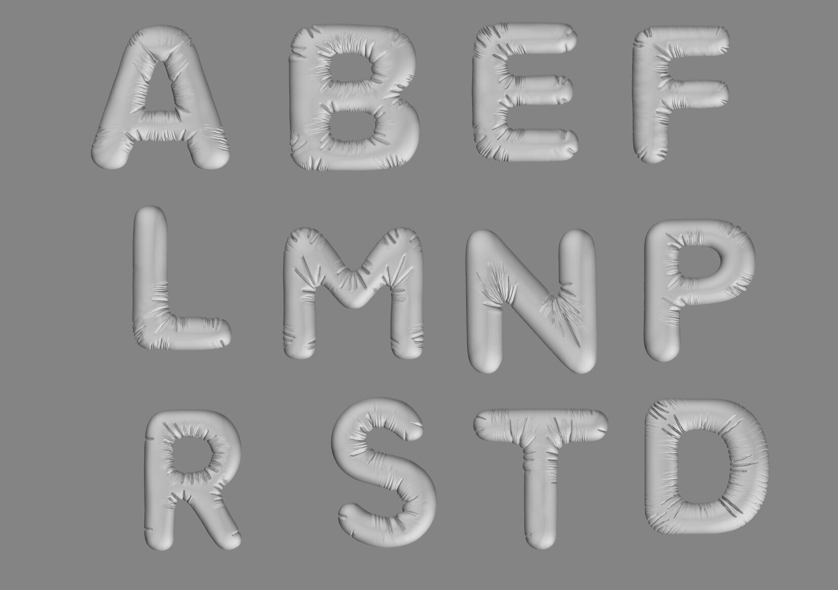  Hollow Printable 3D Font 3D print model_1