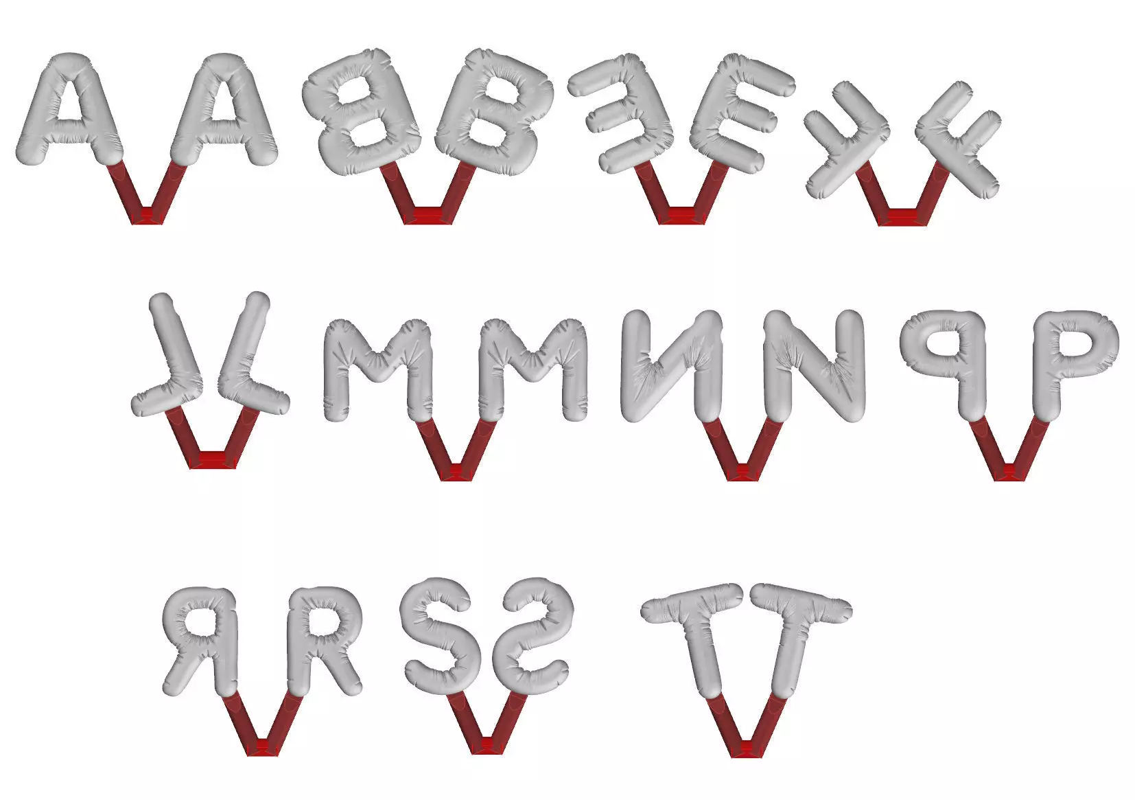  Hollow Printable 3D Font 3D print model_0