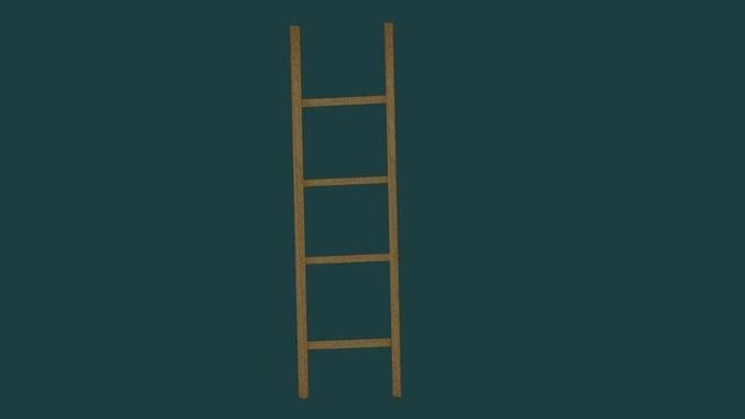 Wooden Ladder 3D model