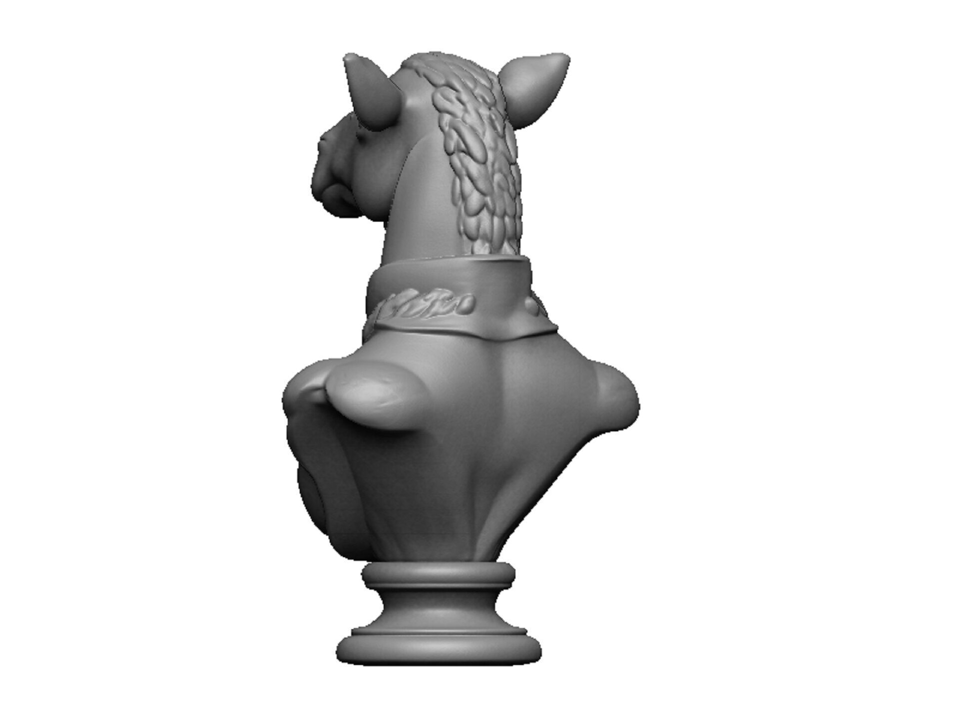 camel head bust 3D print model_4