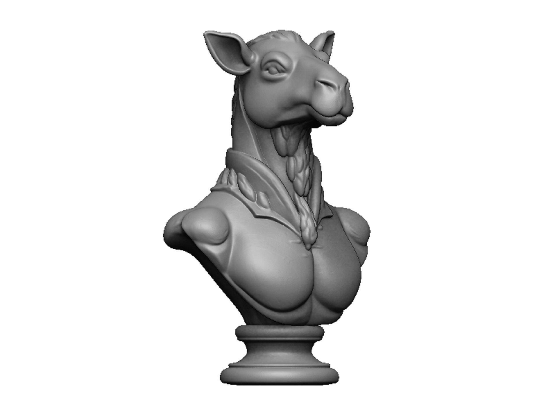 camel head bust 3D print model_1