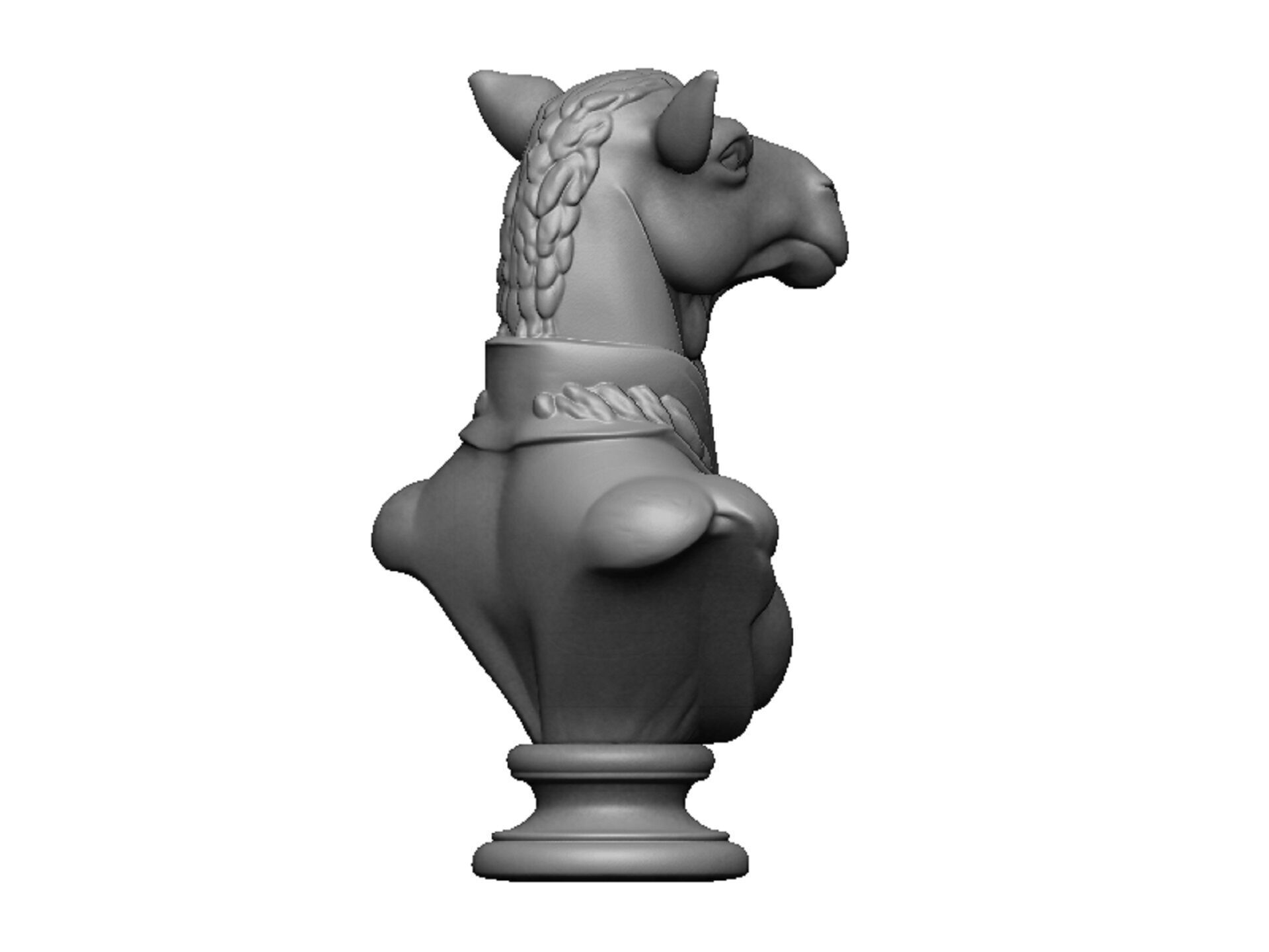 camel head bust 3D print model_2