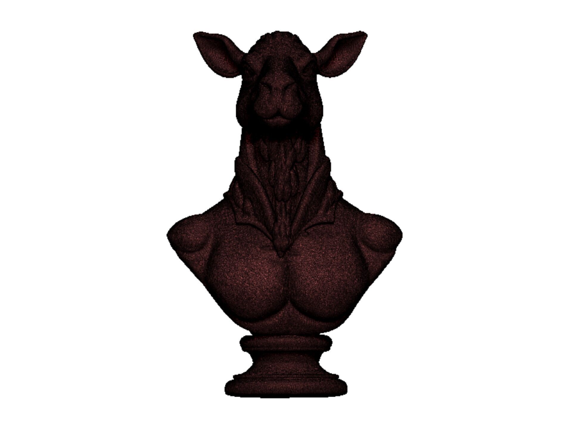 camel head bust 3D print model_8