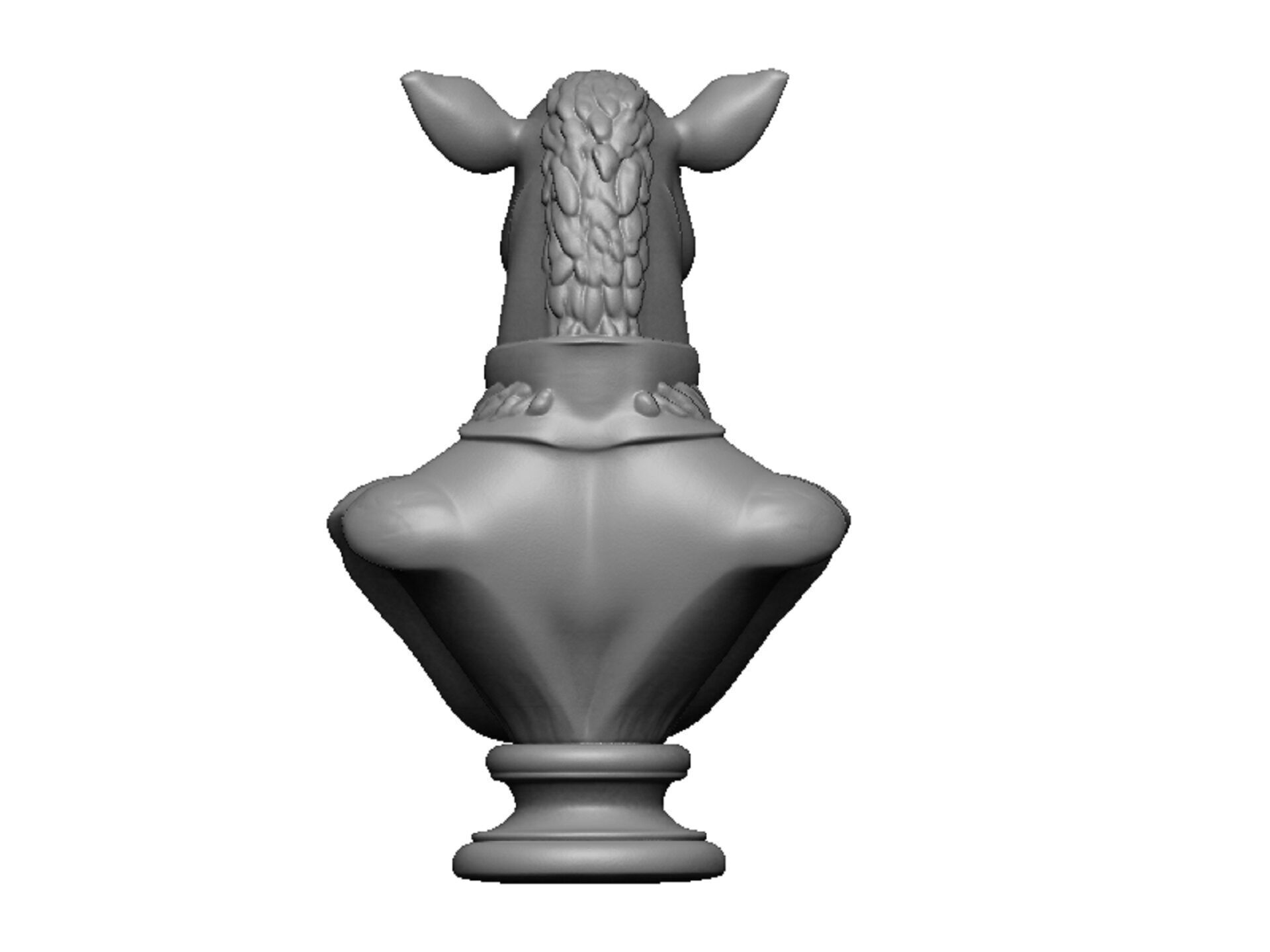 camel head bust 3D print model_3
