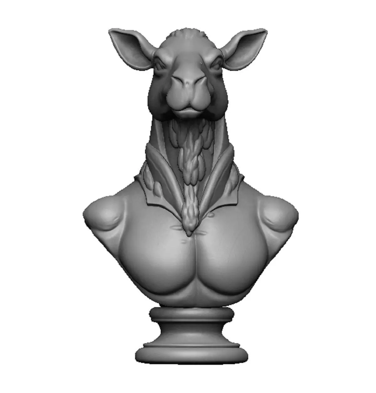 camel head bust 3D print model_0
