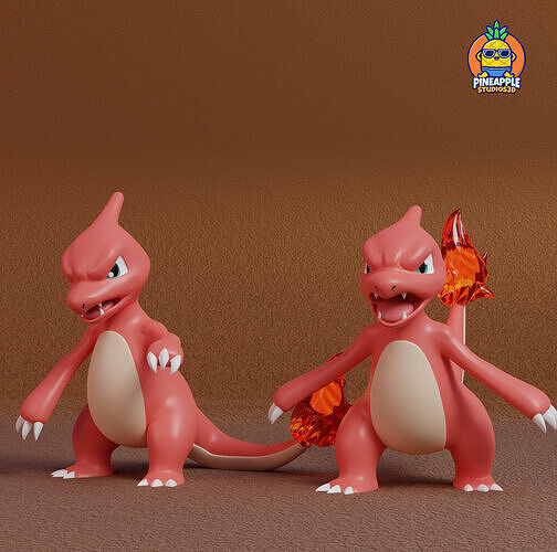 Pokemon - Charmeleon  with 2 poses 3D print model