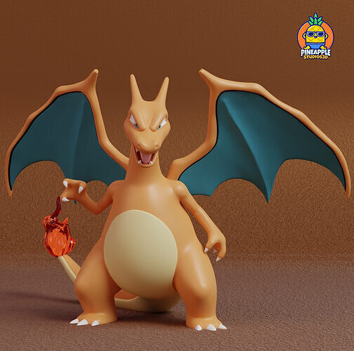 Pokemon - Charizard with 2 poses 3D print model