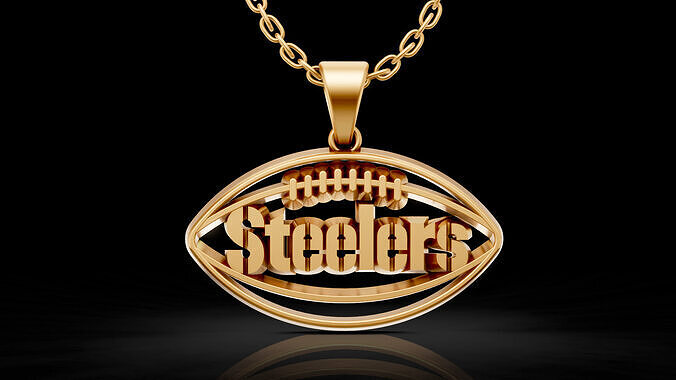 Rugby steelers pendant silver gold printable jewelry 3D model 3D print model
