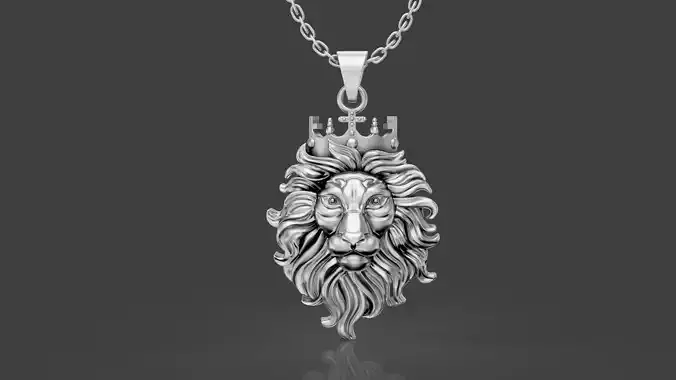 Lion Graphic Pendant 3D print model