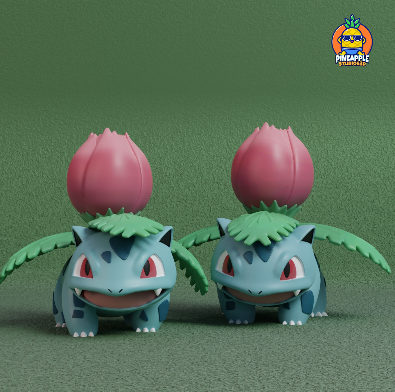 Pokemon - Bulbasaur Ivysaur and Venusaur  with 2 poses 3D print model_2
