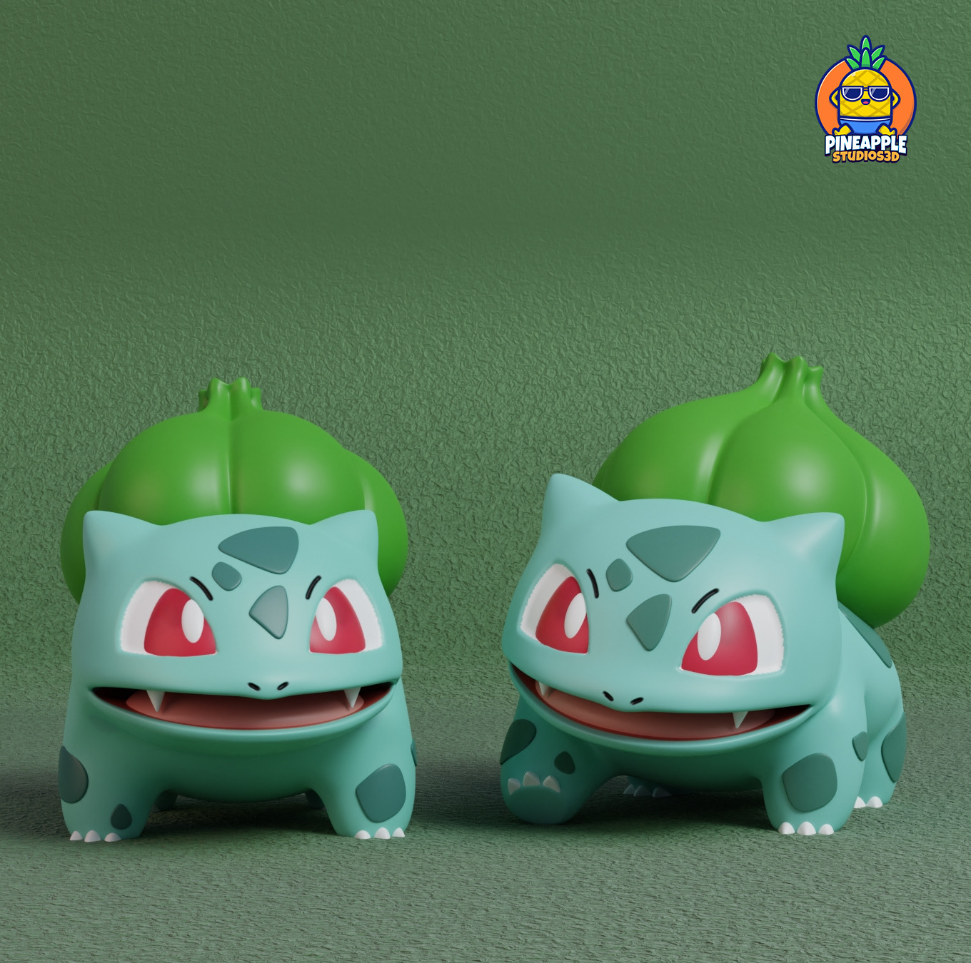 Pokemon - Bulbasaur Ivysaur and Venusaur  with 2 poses 3D print model_1