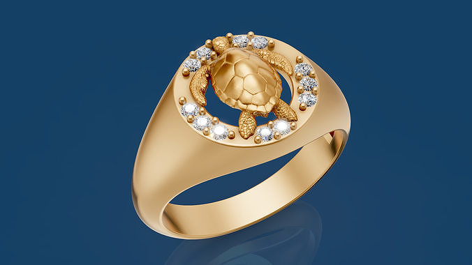 Turtle Sea Vibe Ring 3D print model