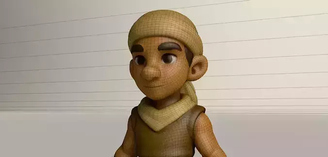 Stylized Game Ready Human Character Rigged named sta  Low-poly 3D model