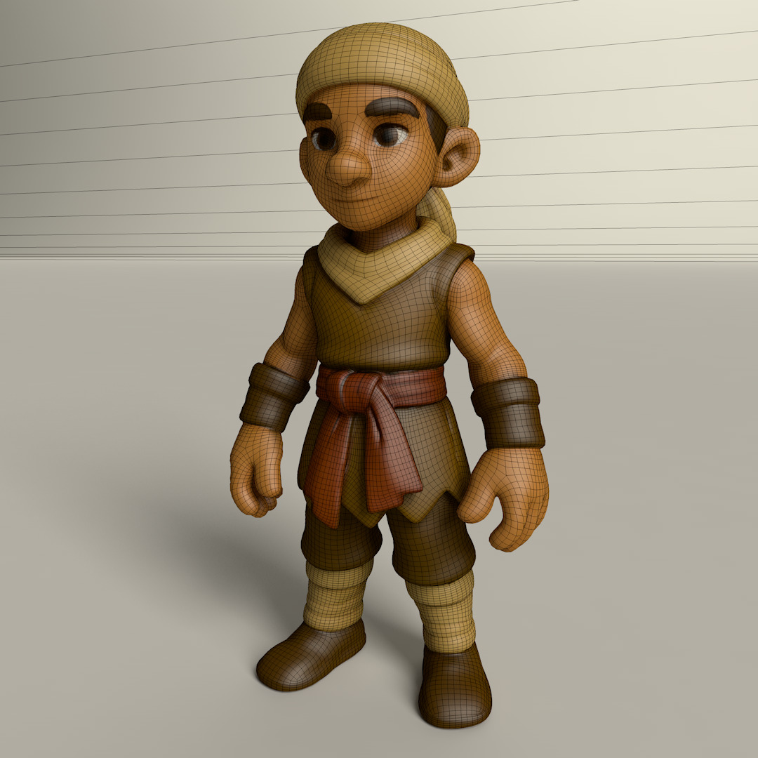 Stylized Game Ready Human Character Rigged named sta  Low-poly 3D model_2