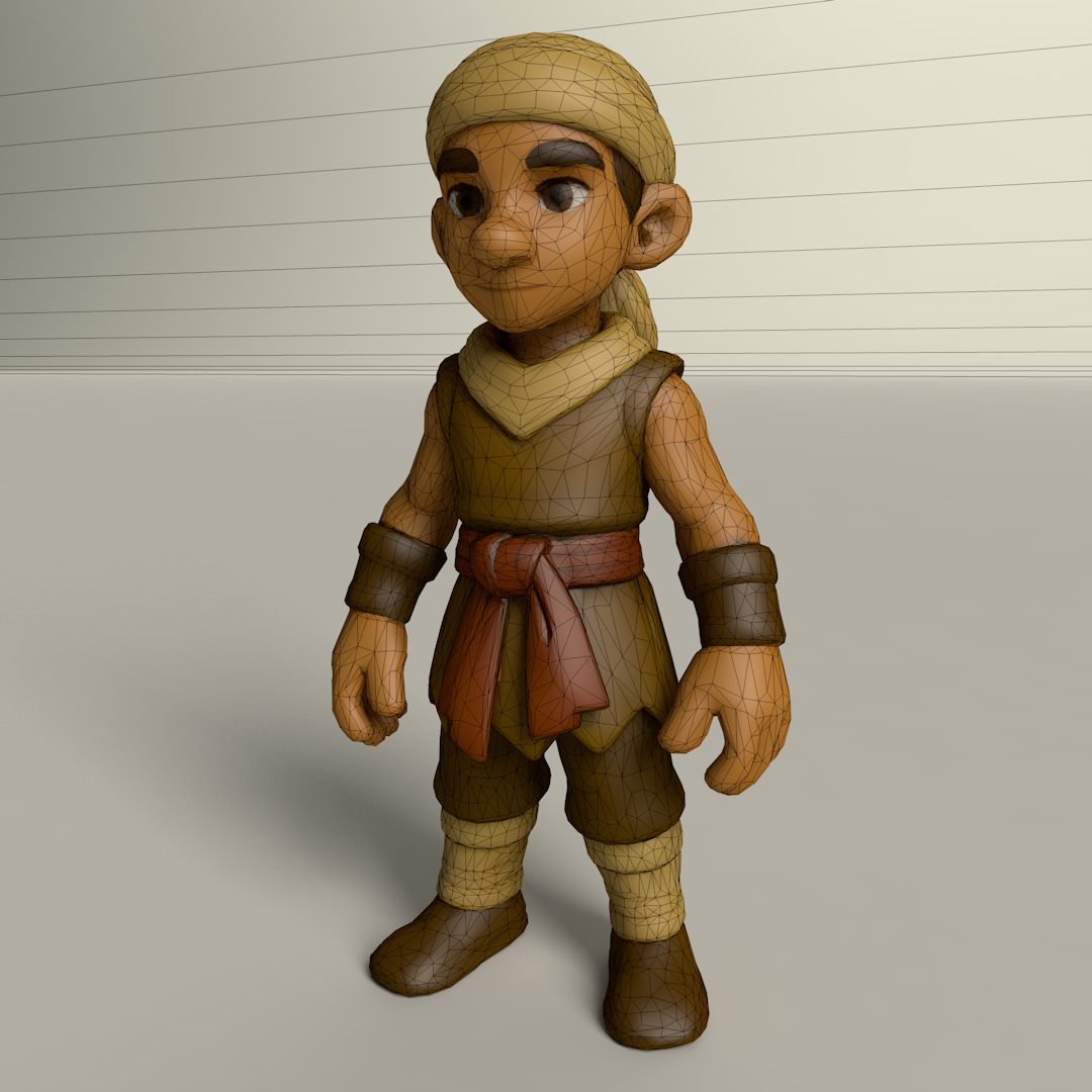 Stylized Game Ready Human Character Rigged named sta  Low-poly 3D model_4