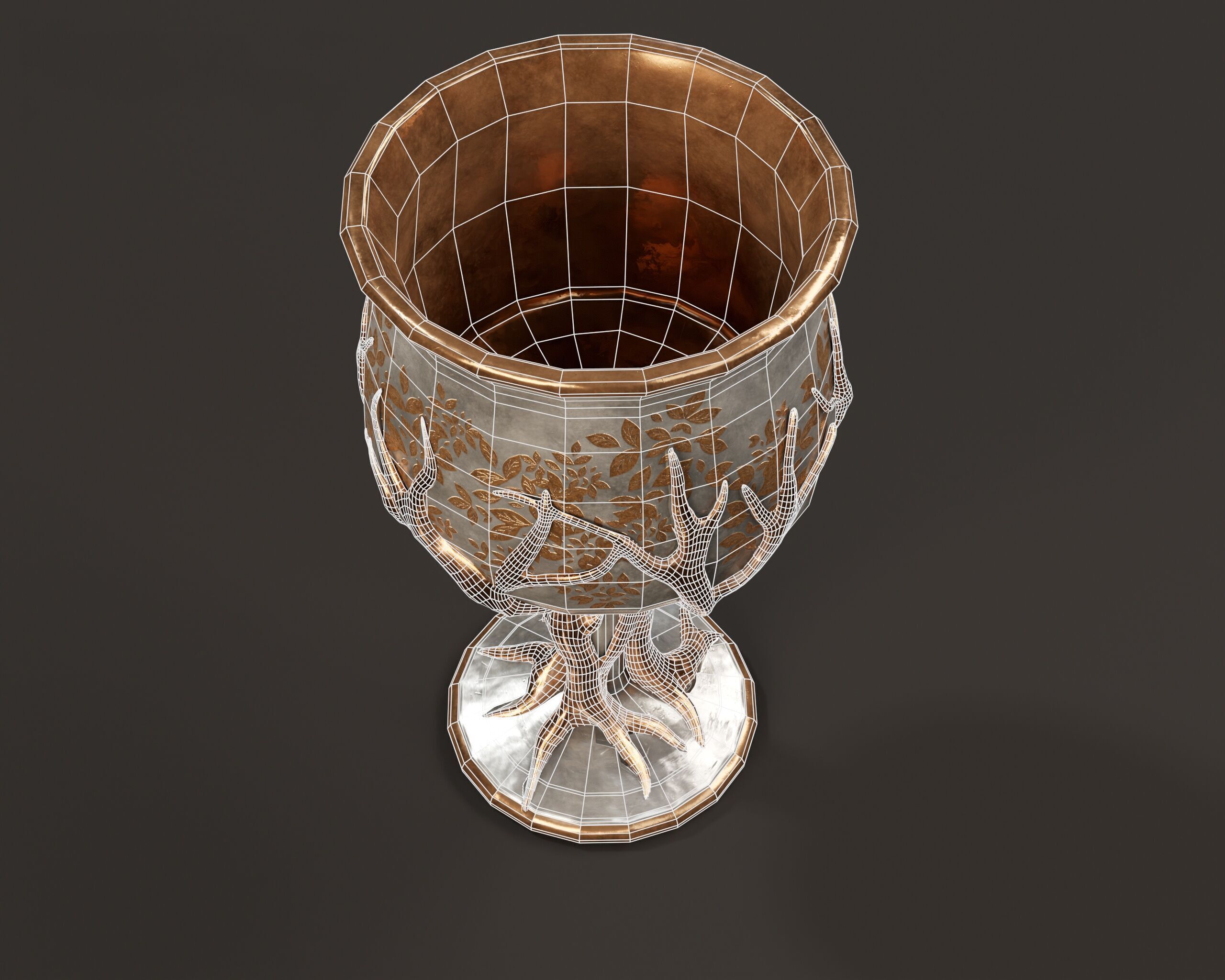 Forest Chalice Set Low-poly 3D model_9