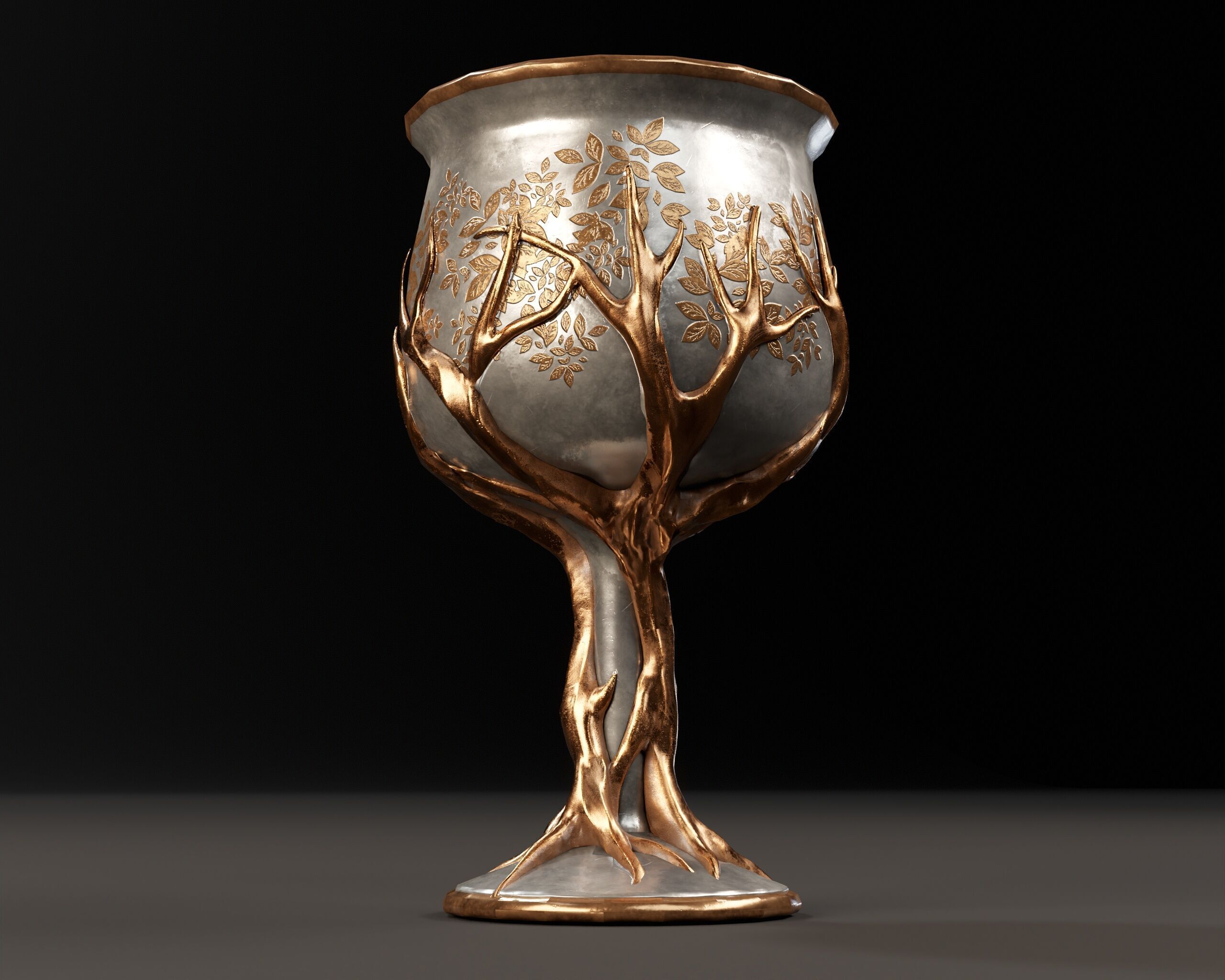 Forest Chalice Set Low-poly 3D model_6