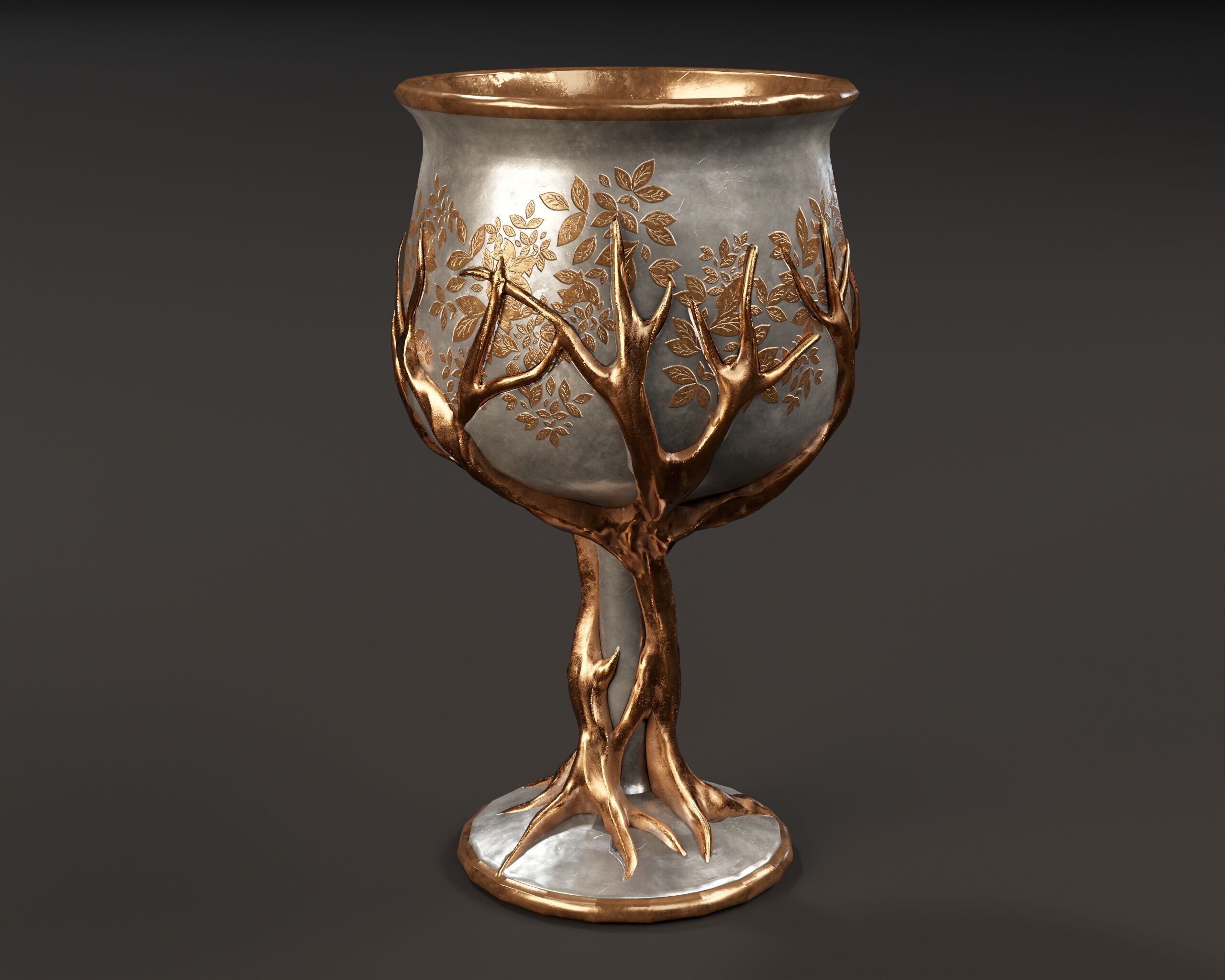 Forest Chalice Set Low-poly 3D model_4