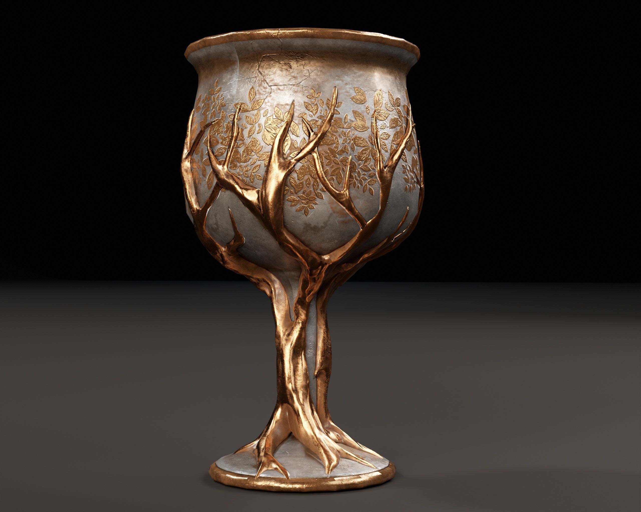 Forest Chalice Set Low-poly 3D model_10