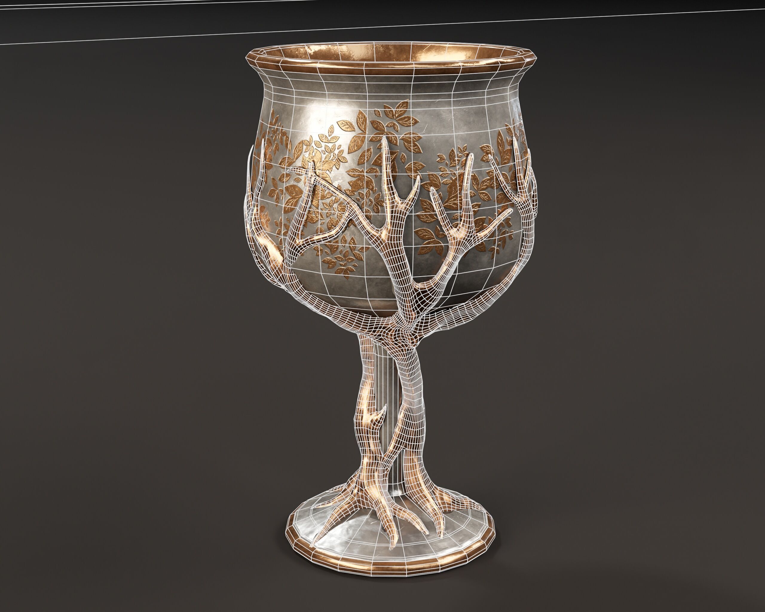 Forest Chalice Set Low-poly 3D model_5