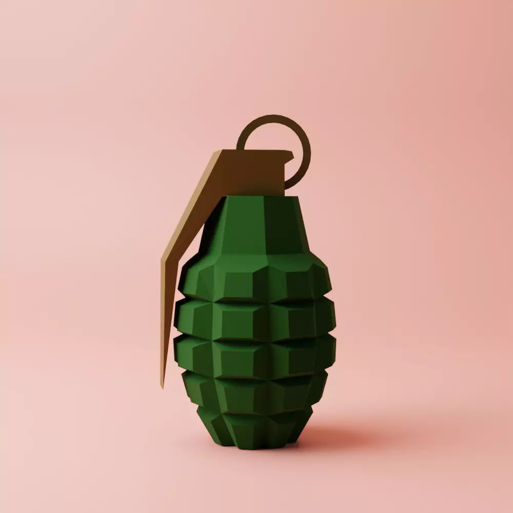 Lowpoly Grenade Low-poly 3D model_0