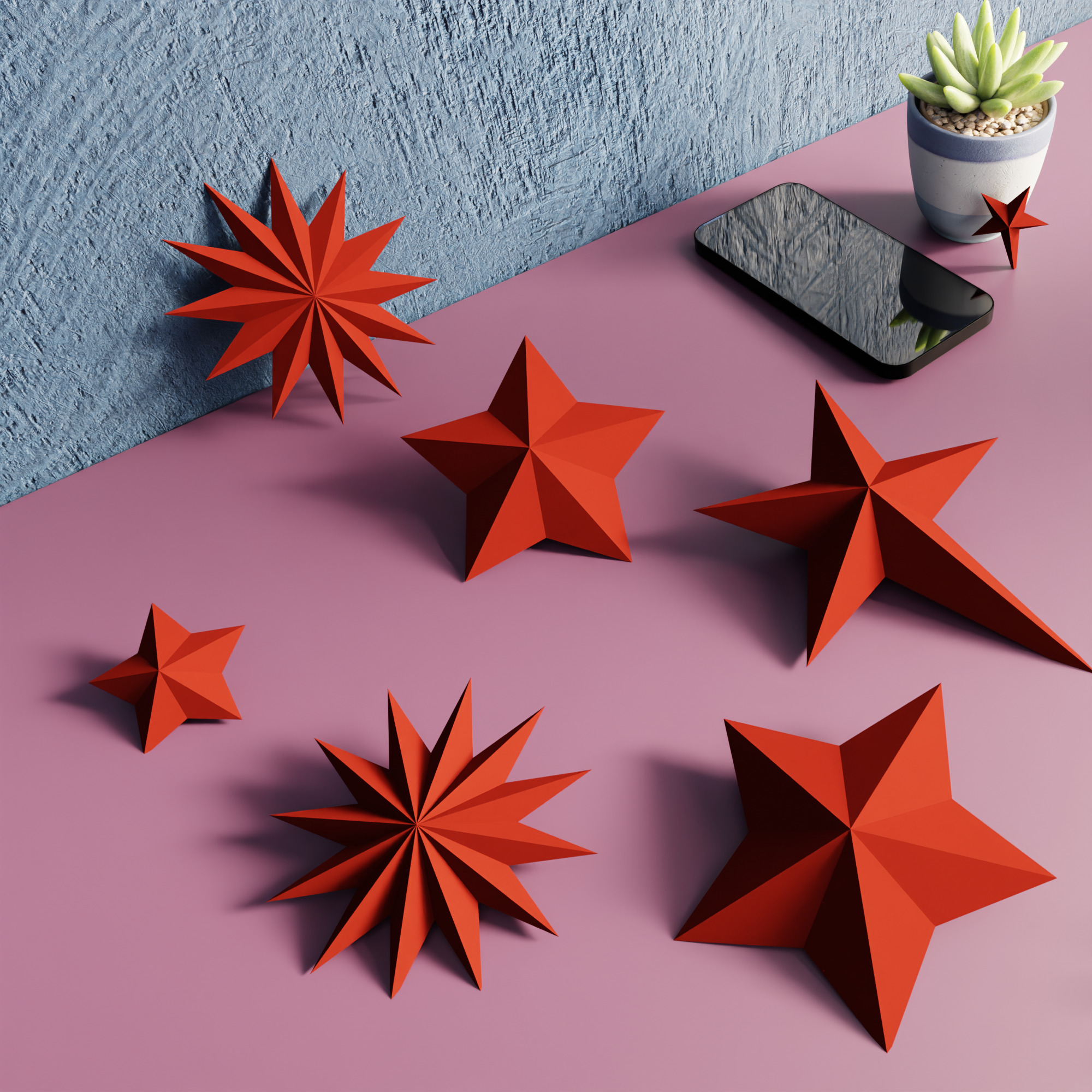Lowpoly stars Free low-poly 3D model_2